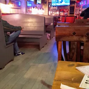 Dining area with lots of TVs for Monday Night Football. Go Pack Go!