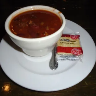 Cup of chili.