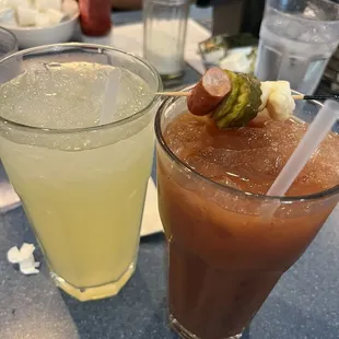 Bloody Mary and extra large pineapple vodka.. yum