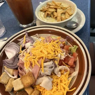 Chef salad and chicken tortilla soup - lunch special (smaller size)