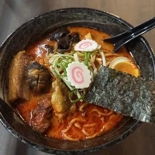 Spicy Tonkotsu Ramen (add mushroom)