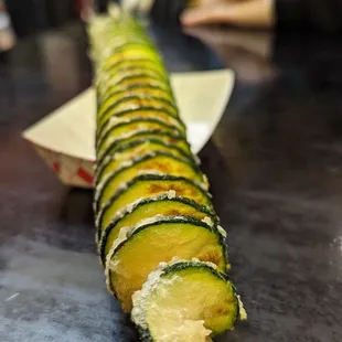 Zucchini spiral with garlic Parmesan seasoning