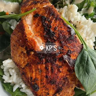 Blackened salmon salad