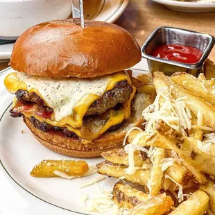 Bistro burger with truffle fries