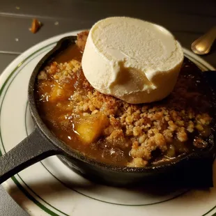 Apple Crumble with Ice Cream