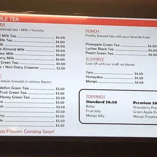menu