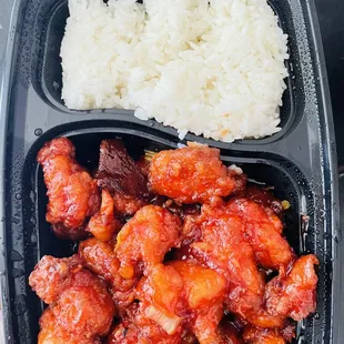 Orange Peel Chicken Rice Bowl--solid!