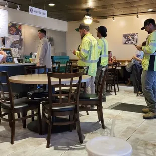 Order 1st .. then sit