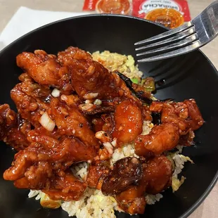 Orange Orange Peel Chicken Rice Bowl