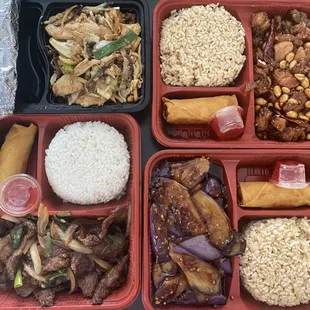 9/21/23 (thu): Mu-Shu Chicken + Lunch Special - Kung Pao Chicken, Mongolian Beef &amp; Szechuan Eggplant. Yums! Authentic &amp; parent's approved!