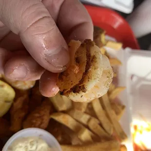 Shrimp cooked properly, nice cocktail sauce. 4/5 stars.