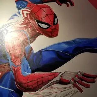 a drawing of a spider - man