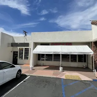 Front of restaurant.  Looks like you can request for outdoor dining.