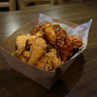 a basket of fried chicken