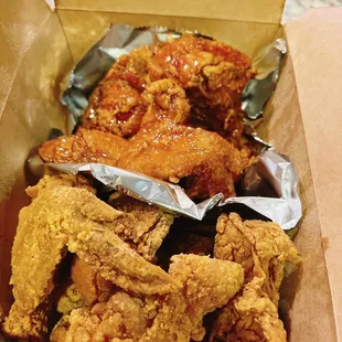 6. Half Fried and Half Sweet and Spicy Chicken