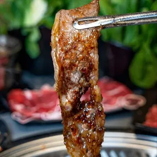 a skewer of meat on a skewer