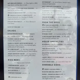 Food menu.