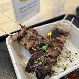thai bbq pork - 2 skewer
