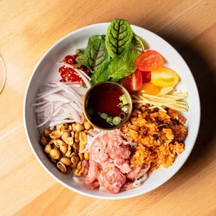 Spicy Crispy Rice &amp; Pork Sausage Salad