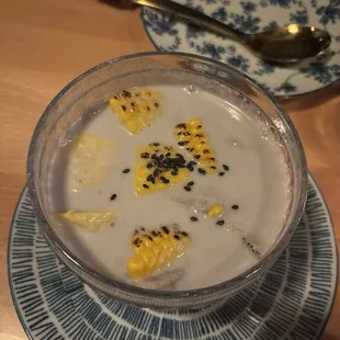 Poached banana dessert