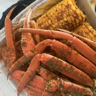 #2 Crab Special w/ 2 clusters, shrimp, 2 corn, egg &amp; yummy potatoes.