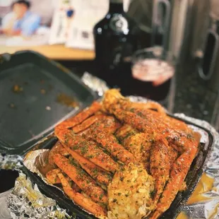 a tray of sea food