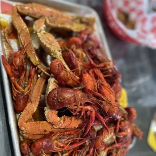 #4 two snow crabs with potatoes, eggs, and sausage. I topped it with 1 lbs of crawfish!