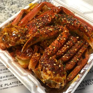 The Spicy Sauce Krab and Shrimp platter