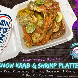 a tray of shrimp platter