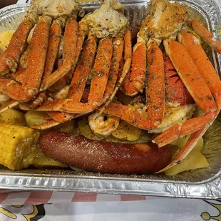 Large King &amp; shrimp  platter with an abundance food - Super Loaded Super Loaded