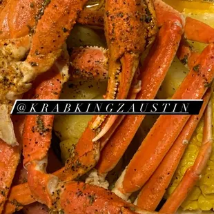 Dinner krab platter, added an extra cluster.