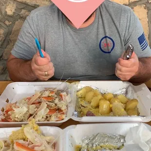 The after math of us devouring our meal!!