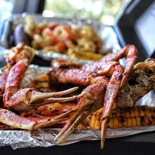 king crab and corn