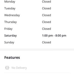 Supposed hours of operation
