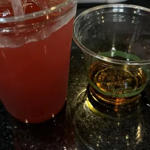 Strawberry geeky and a shot of crown