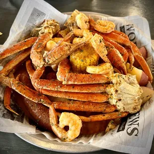 king crab legs and shrimp