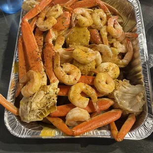 Loaded Platter for 2! Portion wise, great for the price. Flavor was great!!! Crab was wayyy too salty though