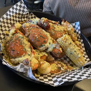 Blue crab platter with shrimp