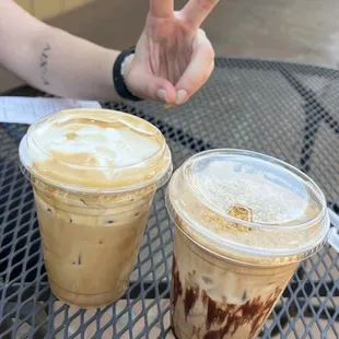 Banana and s&apos;mores lattes