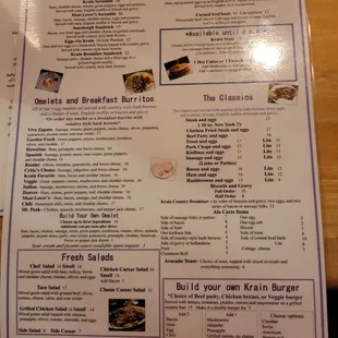 Krane&apos;s Corner menu