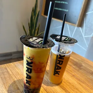 Sunset Passion boba and Sun Bright