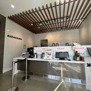 the front desk of the restaurant