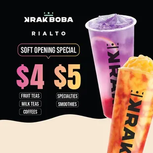 soft open deal is ready 30% all drinks 
&quot;Price as listed&quot;