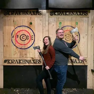Post axe throwing photo op!