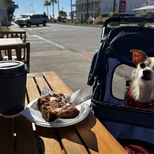 Peanut butter, chocolate, marshmallow brownie &amp; latte! What a lovely spot for a coffee stop.