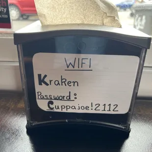 Wifi and password
