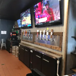 Behind the bar area.