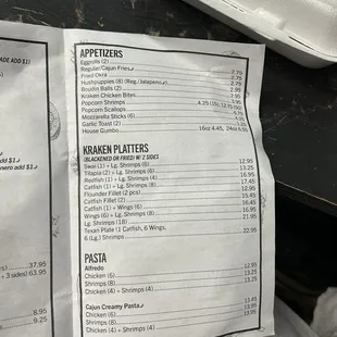 menu