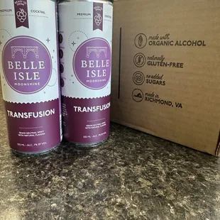 Now available! From Bell Isle Moonshine - Transfusion 4 packs!