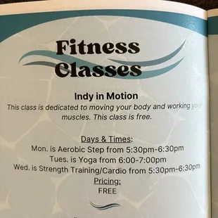 Free classes